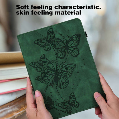 For Lenovo Tab M10 Plus (Gen 3) PU Leather Tablet Case Imprinting Butterflies Stand Card Holder Full Protection Cover with Auto Wake/Sleep