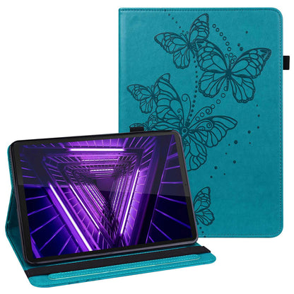 For Lenovo Tab M10 Plus (Gen 3) PU Leather Tablet Case Imprinting Butterflies Stand Card Holder Full Protection Cover with Auto Wake/Sleep