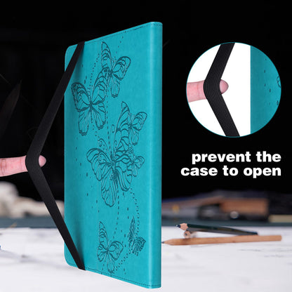 For Lenovo Tab M10 Plus (Gen 3) PU Leather Tablet Case Imprinting Butterflies Stand Card Holder Full Protection Cover with Auto Wake/Sleep