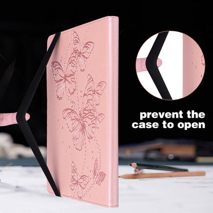 For Lenovo Tab M10 Plus (Gen 3) PU Leather Tablet Case Imprinting Butterflies Stand Card Holder Full Protection Cover with Auto Wake/Sleep