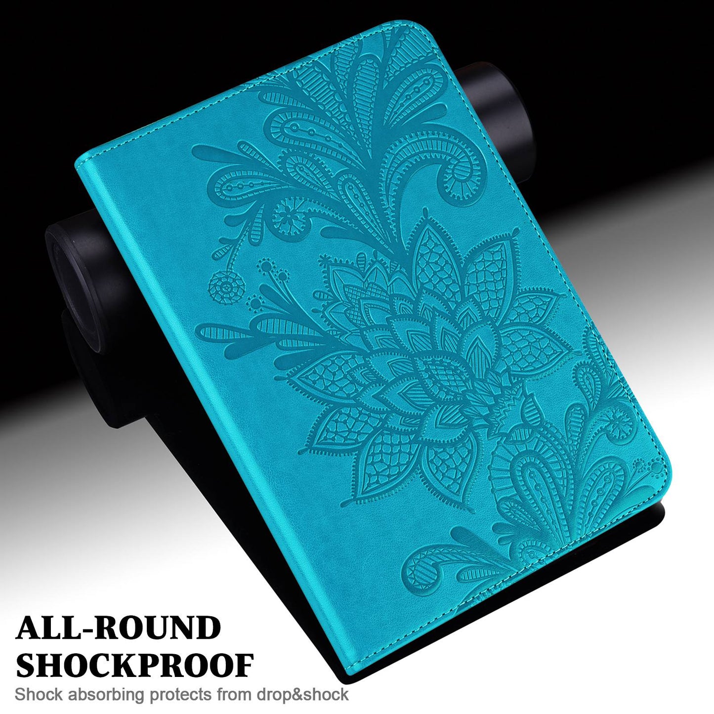 For Lenovo Tab M10 Plus (Gen 3) Flower Imprinting PU Leather Inner TPU Tablet Case Stand Wallet Cover with Auto Wake/Sleep