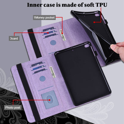 For Lenovo Tab M10 Plus (Gen 3) Flower Imprinting PU Leather Inner TPU Tablet Case Stand Wallet Cover with Auto Wake/Sleep