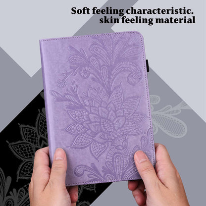 For Lenovo Tab M10 Plus (Gen 3) Flower Imprinting PU Leather Inner TPU Tablet Case Stand Wallet Cover with Auto Wake/Sleep