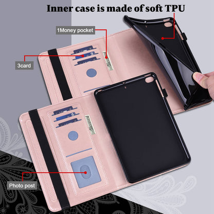 For Lenovo Tab M10 Plus (Gen 3) Flower Imprinting PU Leather Inner TPU Tablet Case Stand Wallet Cover with Auto Wake/Sleep