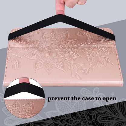 For Lenovo Tab M10 Plus (Gen 3) Flower Imprinting PU Leather Inner TPU Tablet Case Stand Wallet Cover with Auto Wake/Sleep