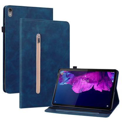 For Lenovo Tab P11 TB-J606F / Tab P11 5G  / Pad Plus Outer Zipper Pocket PU Leather Stand Tablet Case Inner Card Slots Protective Cover