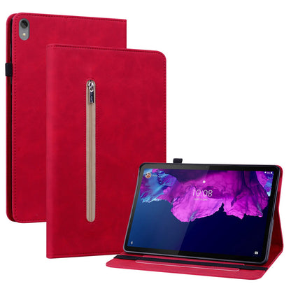 For Lenovo Tab P11 TB-J606F / Tab P11 5G  / Pad Plus Outer Zipper Pocket PU Leather Stand Tablet Case Inner Card Slots Protective Cover