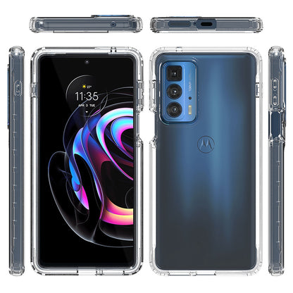 For Motorola Edge 20 Pro Full Protection 3-in-1 Hybrid PC + TPU Cover Gradient Phone Case with PET Screen Protector