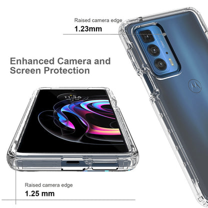 For Motorola Edge 20 Pro Full Protection 3-in-1 Hybrid PC + TPU Cover Gradient Phone Case with PET Screen Protector