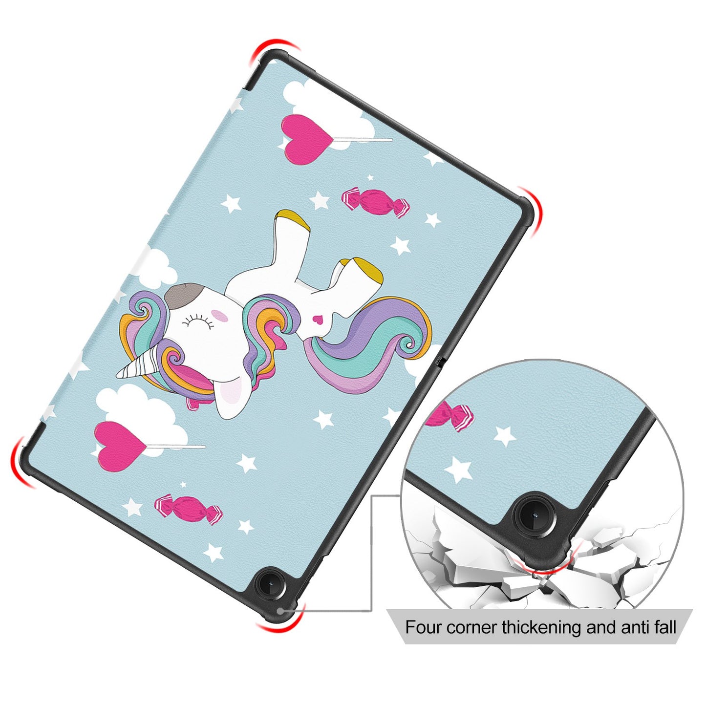 For Lenovo Tab M10 Plus (Gen 3) 10.6 inch 125FTB-128F Trifold Stand Case Pattern Printing PU Leather Auto Wake/Sleep Smart Cover