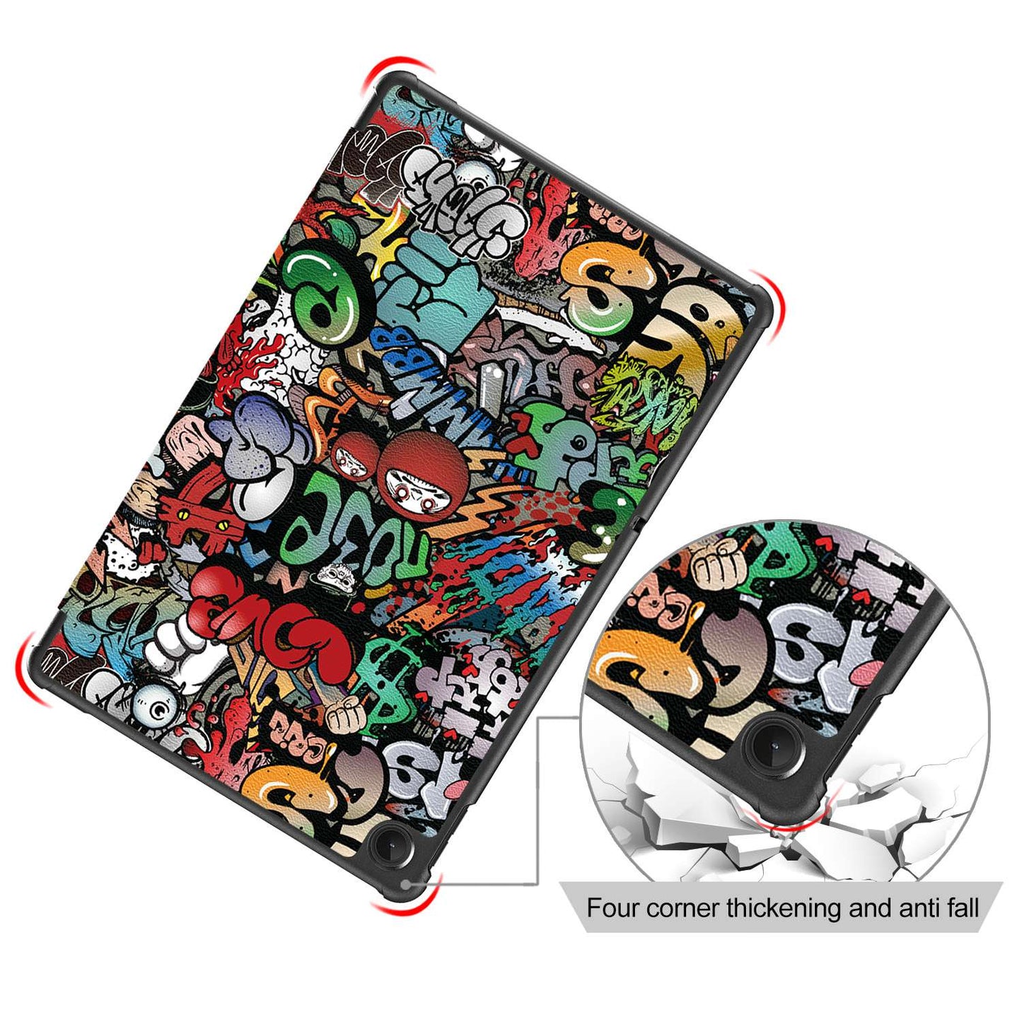 For Lenovo Tab M10 Plus (Gen 3) 10.6 inch 125FTB-128F Trifold Stand Case Pattern Printing PU Leather Auto Wake/Sleep Smart Cover