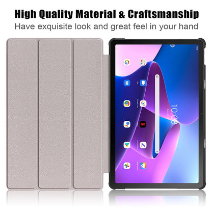 For Lenovo Tab M10 Plus (Gen 3) 10.6 inch 125FTB-128F Trifold Stand Case Pattern Printing PU Leather Auto Wake/Sleep Smart Cover