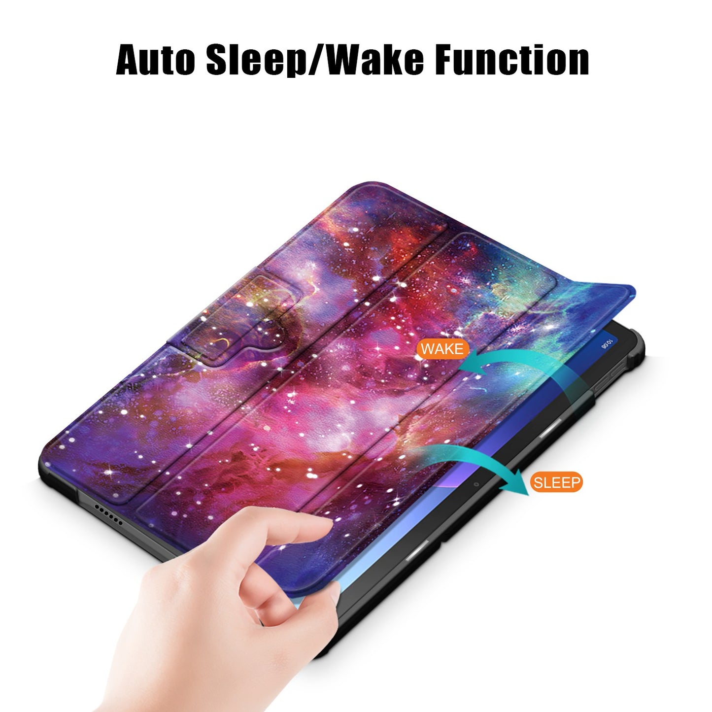 For Lenovo Tab M10 Plus (Gen 3) 10.6 inch 125FTB-128F Trifold Stand Case Pattern Printing PU Leather Auto Wake/Sleep Smart Cover