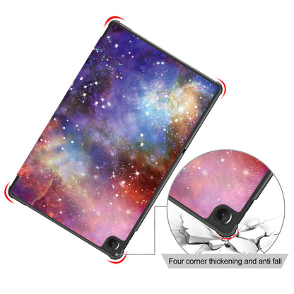 For Lenovo Tab M10 Plus (Gen 3) 10.6 inch 125FTB-128F Trifold Stand Case Pattern Printing PU Leather Auto Wake/Sleep Smart Cover