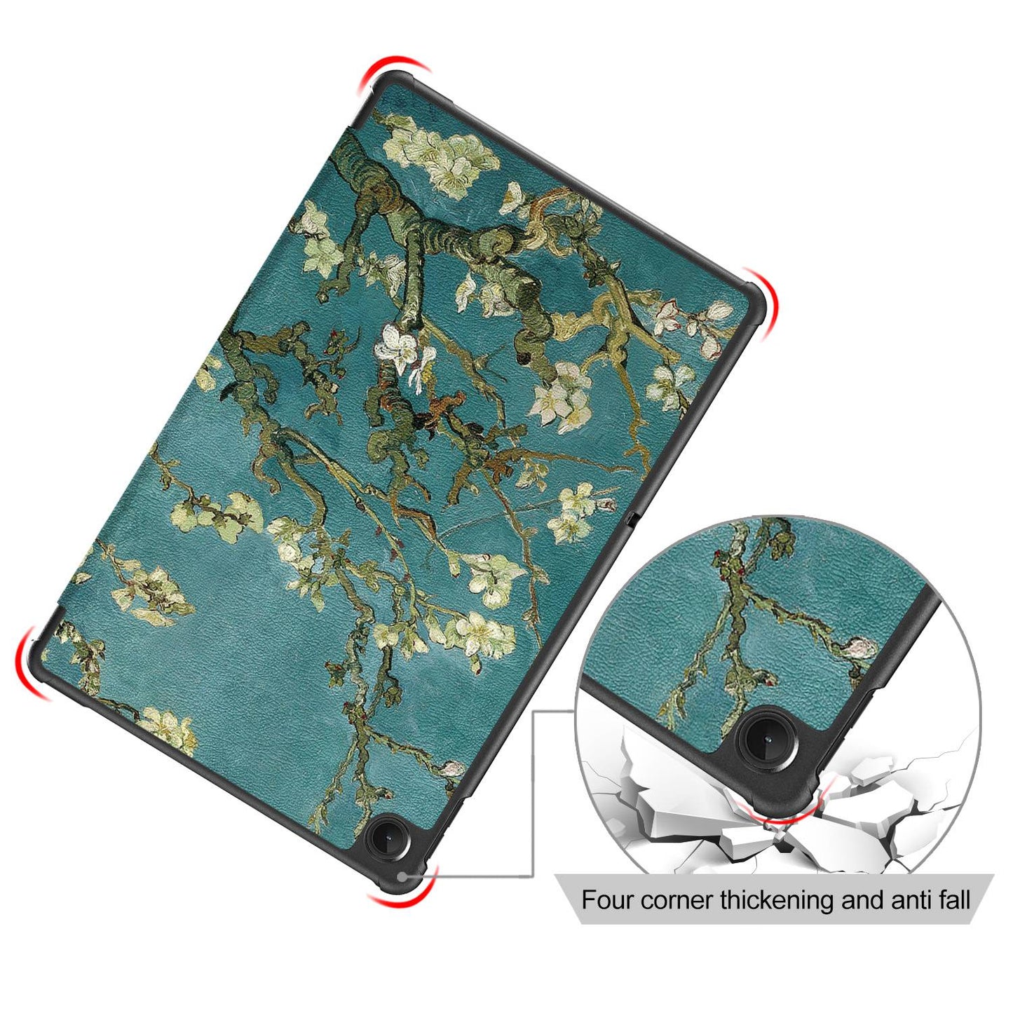 For Lenovo Tab M10 Plus (Gen 3) 10.6 inch 125FTB-128F Trifold Stand Case Pattern Printing PU Leather Auto Wake/Sleep Smart Cover