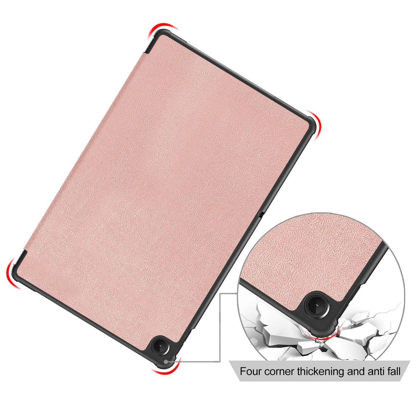 Tablet Covering Shell for Lenovo Tab M10 Plus (Gen 3) 10.6-inch 125FTB-128F Auto Wake/Sleep PC+PU Leather Trifold Stand Cover Shockproof Protection Tablet Case