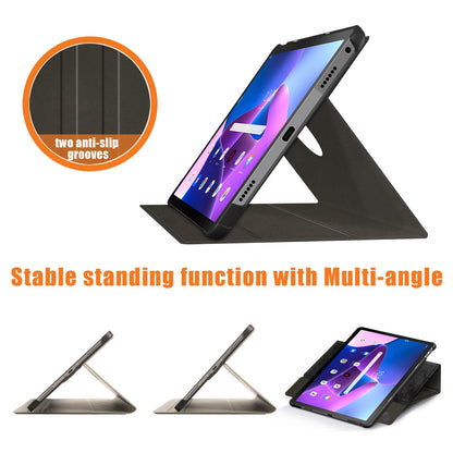 For Lenovo Tab M10 Plus (Gen 3) 10.6 Rotary Kickstand Pen Holder Design Solid Color Case Textured Surface Enhanced Magnetic Absorption Tablet Cover