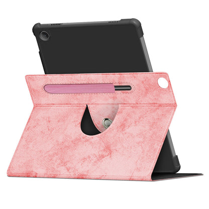 For Lenovo Tab M10 Plus (Gen 3) 10.6 Rotary Kickstand Pen Holder Design Solid Color Case Textured Surface Enhanced Magnetic Absorption Tablet Cover