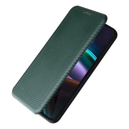 For Motorola Edge 30 Carbon Fiber Texture Card Holder Slot Case PU Leather Magnetic Auto Closing Stand Flip Cover with Ring Strap