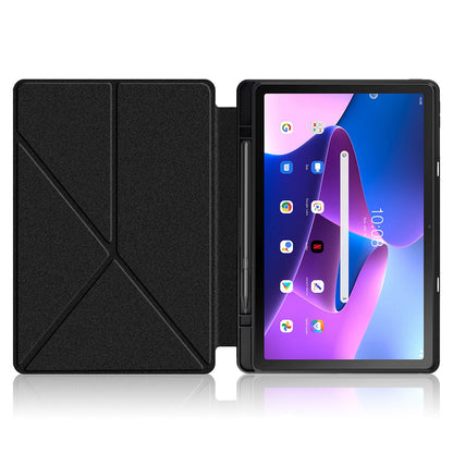 For Lenovo Tab M10 Plus (Gen 3) 10.6 inch 125F/128F Origami Stand PU Leather + TPU Tablet Case Shockproof Cover with Auto Wake/Sleep