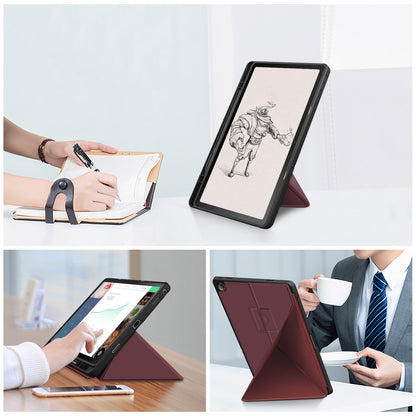 For Lenovo Tab M10 Plus (Gen 3) 10.6 inch 125F/128F Origami Stand PU Leather + TPU Tablet Case Shockproof Cover with Auto Wake/Sleep