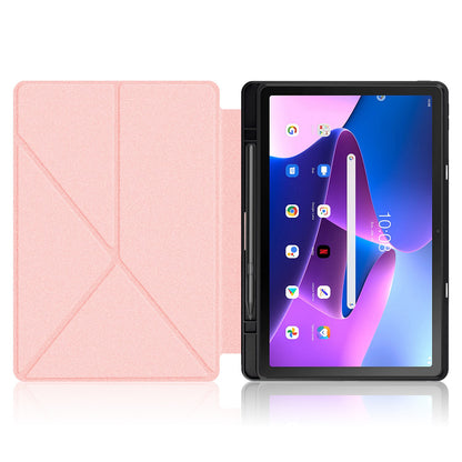 For Lenovo Tab M10 Plus (Gen 3) 10.6 inch 125F/128F Origami Stand PU Leather + TPU Tablet Case Shockproof Cover with Auto Wake/Sleep