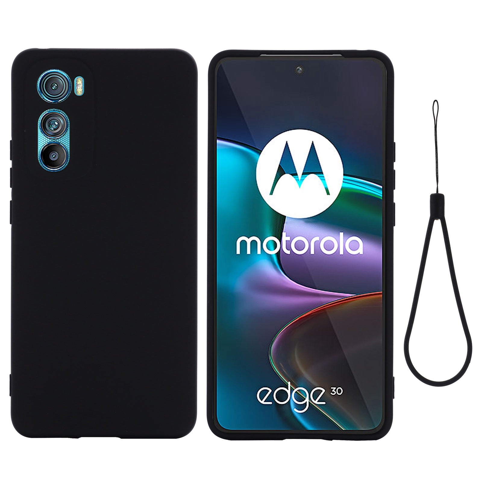 For Motorola Edge 30 5G Liquid Silicone Shockproof Protective Phone Case Soft Microfiber Lining Cushion Anti-Scratch Cover