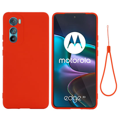 For Motorola Edge 30 5G Liquid Silicone Shockproof Protective Phone Case Soft Microfiber Lining Cushion Anti-Scratch Cover