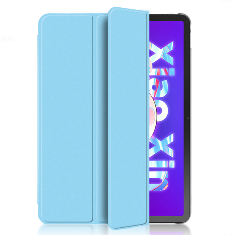 For Lenovo Tab M10 Plus (Gen 3) Tri-fold Stand PU Leather + TPU Scratch-resistant Drop-proof Tablet Cover All-round Protection Case