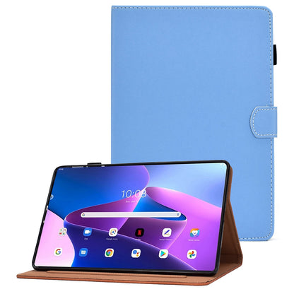 For Lenovo Tab M10 Plus (Gen 3) Auto Wake/Sleep Function Leather Tablet Case Card Slots Design Magnetic Anti-fall Cover with Stand