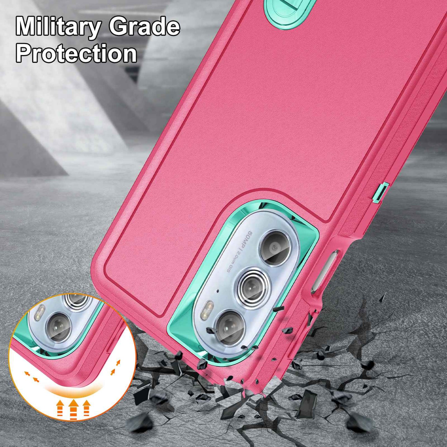 For Motorola Edge 30 Pro (Motorola Edge+ (2022)) Defender Series Hard PC + Soft TPU Kickstand Case Anti-drop Phone Cover