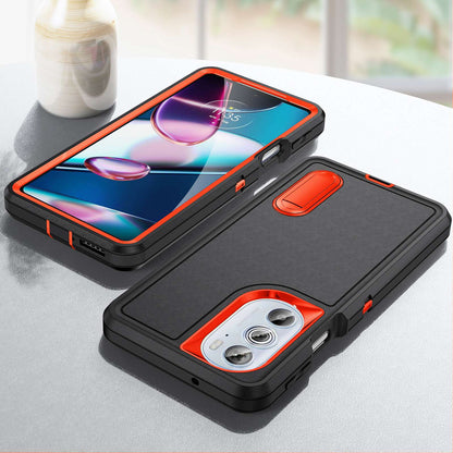 For Motorola Edge 30 Pro (Motorola Edge+ (2022)) Defender Series Hard PC + Soft TPU Kickstand Case Anti-drop Phone Cover