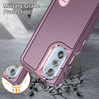 For Motorola Edge 30 Pro (Motorola Edge+ (2022)) Defender Series Hard PC + Soft TPU Kickstand Case Anti-drop Phone Cover