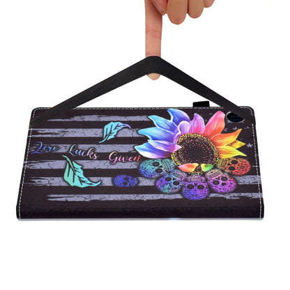 For Lenovo Tab M10 Plus (Gen 3) Pattern Printing Tablet Case PU Leather Card Slots Stand Folio Auto Wake Up/Sleep Cover with Elastic Band and Pencil Holder