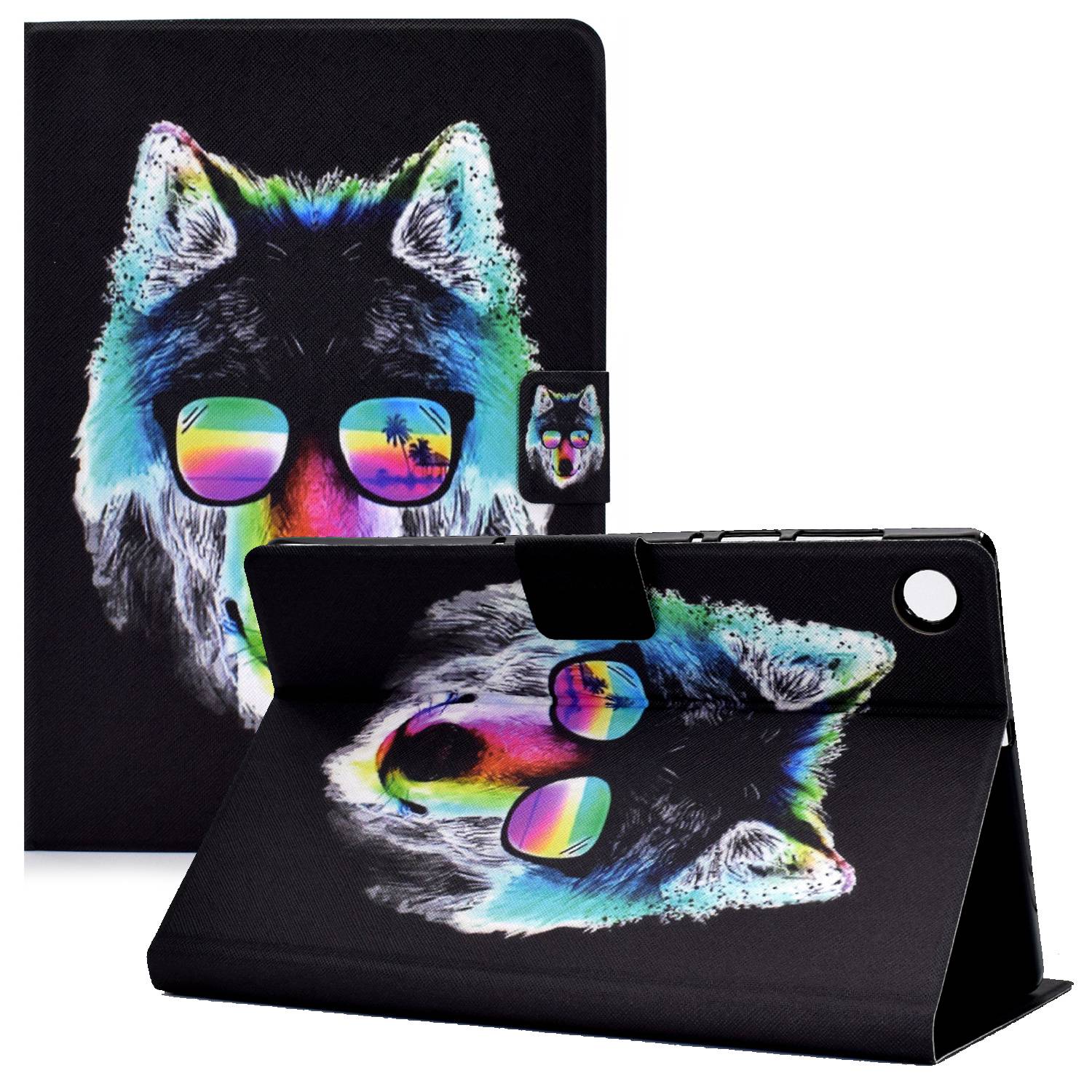 For Lenovo Tab M10 Plus (Gen 3) B2 Pattern Printing PU Leather Magnetic Flip Case Card Holder Adjustable Stand Cover