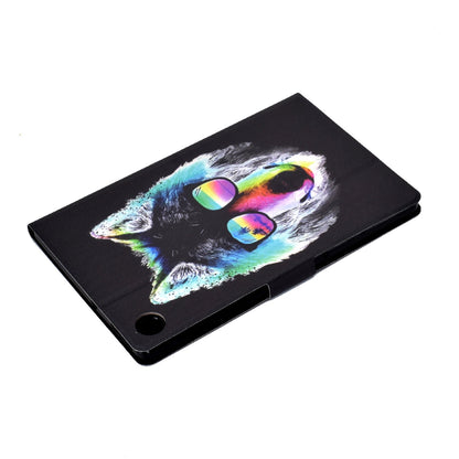 For Lenovo Tab M10 Plus (Gen 3) B2 Pattern Printing PU Leather Magnetic Flip Case Card Holder Adjustable Stand Cover