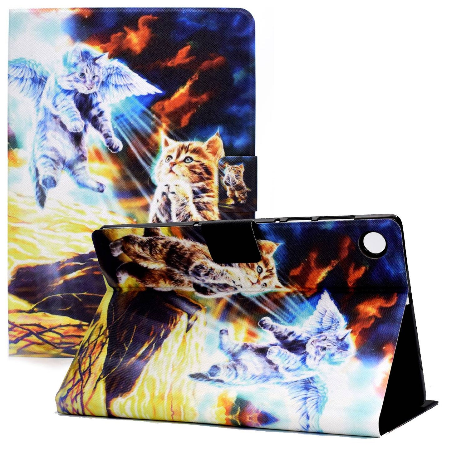 For Lenovo Tab M10 Plus (Gen 3) B2 Pattern Printing PU Leather Magnetic Flip Case Card Holder Adjustable Stand Cover