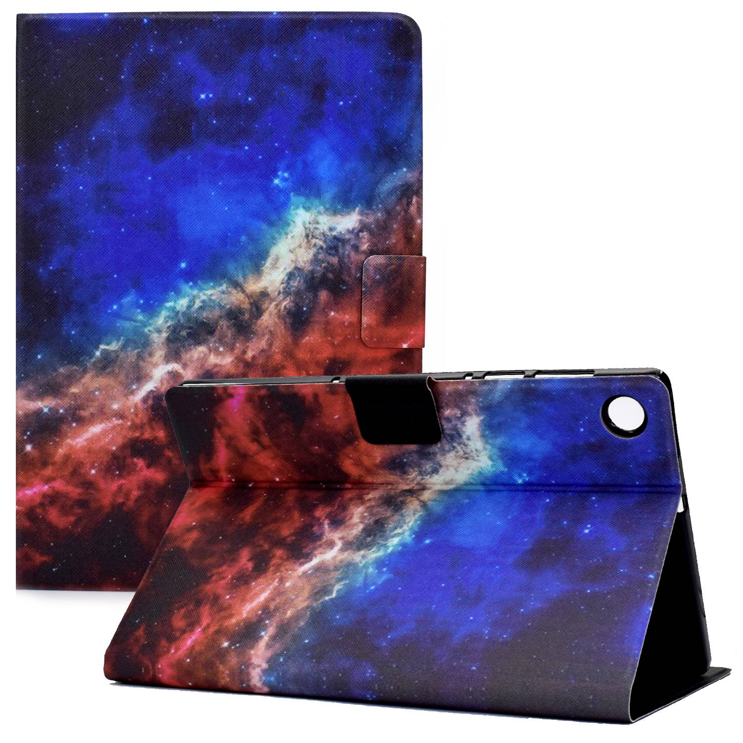 For Lenovo Tab M10 Plus (Gen 3) B2 Pattern Printing PU Leather Magnetic Flip Case Card Holder Adjustable Stand Cover