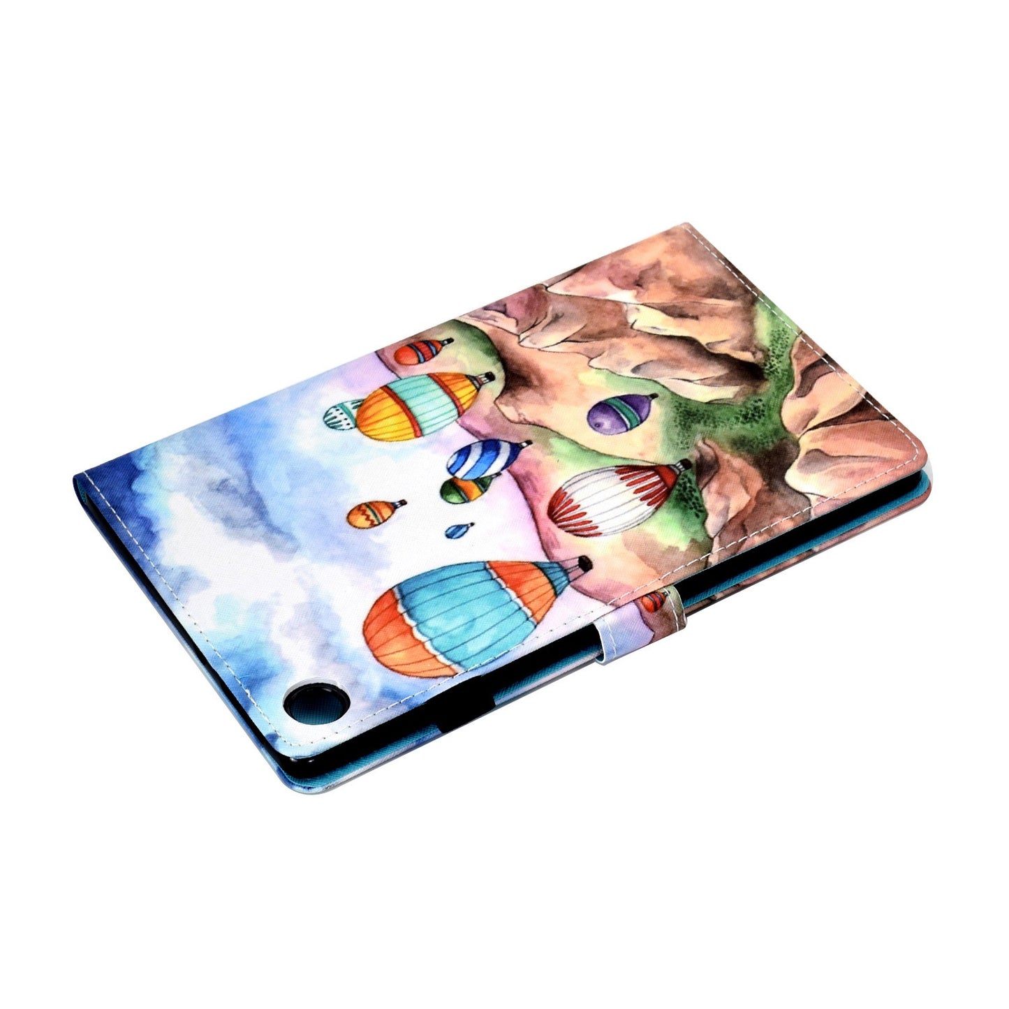 For Lenovo Tab M10 Plus (Gen 3) PU Leather Smart Auto Wake/Sleep Cover A3 Pattern Printing Stand Card Slots Protective Tablet Case with Pencil Holder