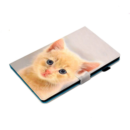 For Lenovo Tab M10 Plus (Gen 3) PU Leather Smart Auto Wake/Sleep Cover A3 Pattern Printing Stand Card Slots Protective Tablet Case with Pencil Holder