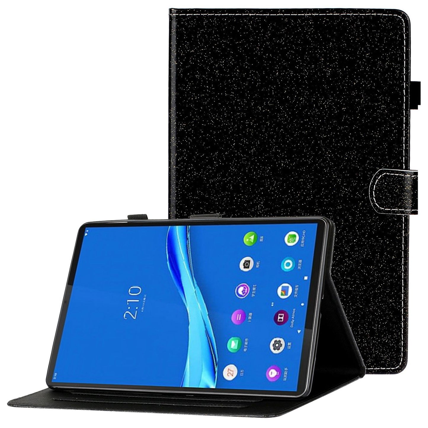 Scratch Resistant Case for Lenovo Tab M10 Plus (Gen 3) 2022 Anti-Drop Stand Case Tablet Leather Cover with Card Slots/Glitter Effects