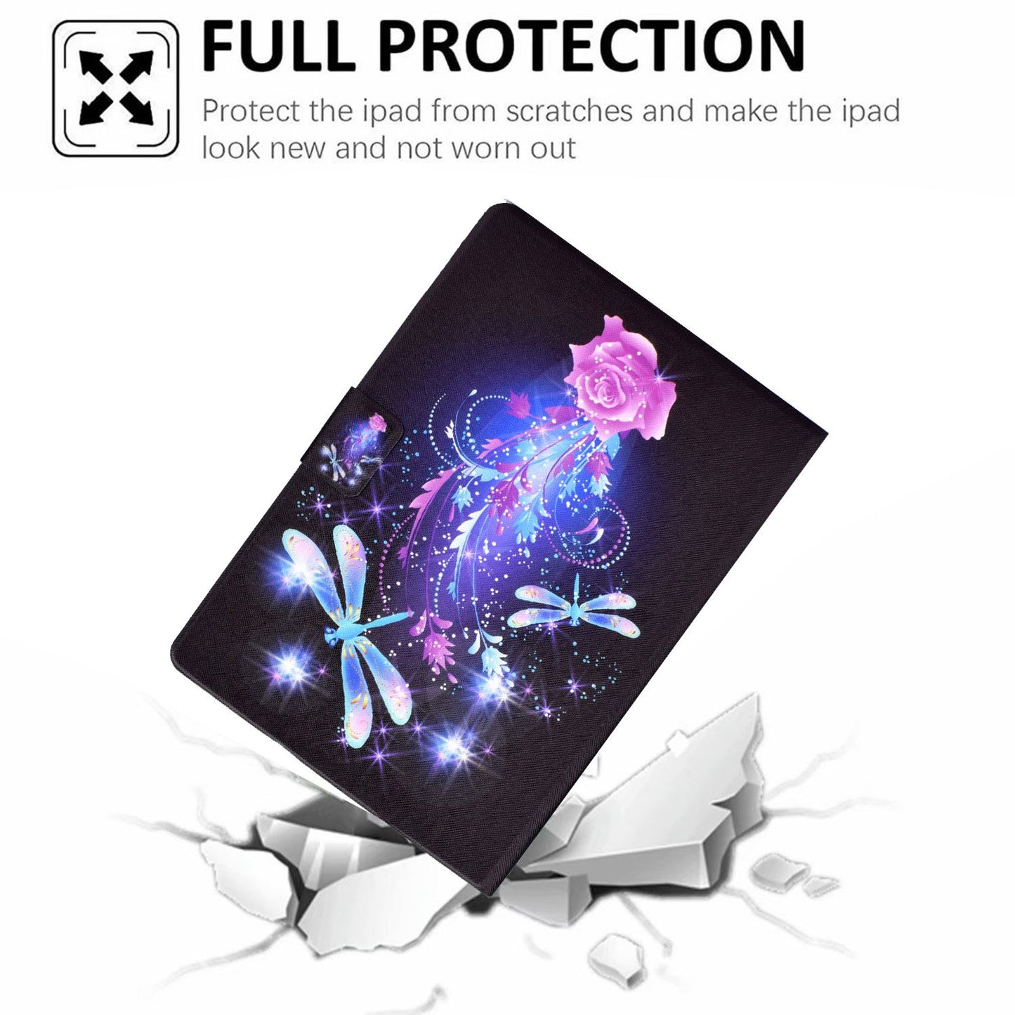 Pattern Printing Tablet Case for Lenovo Tab M10 Plus (Gen 3), Card Holder Stand PU Leather TPU Cover