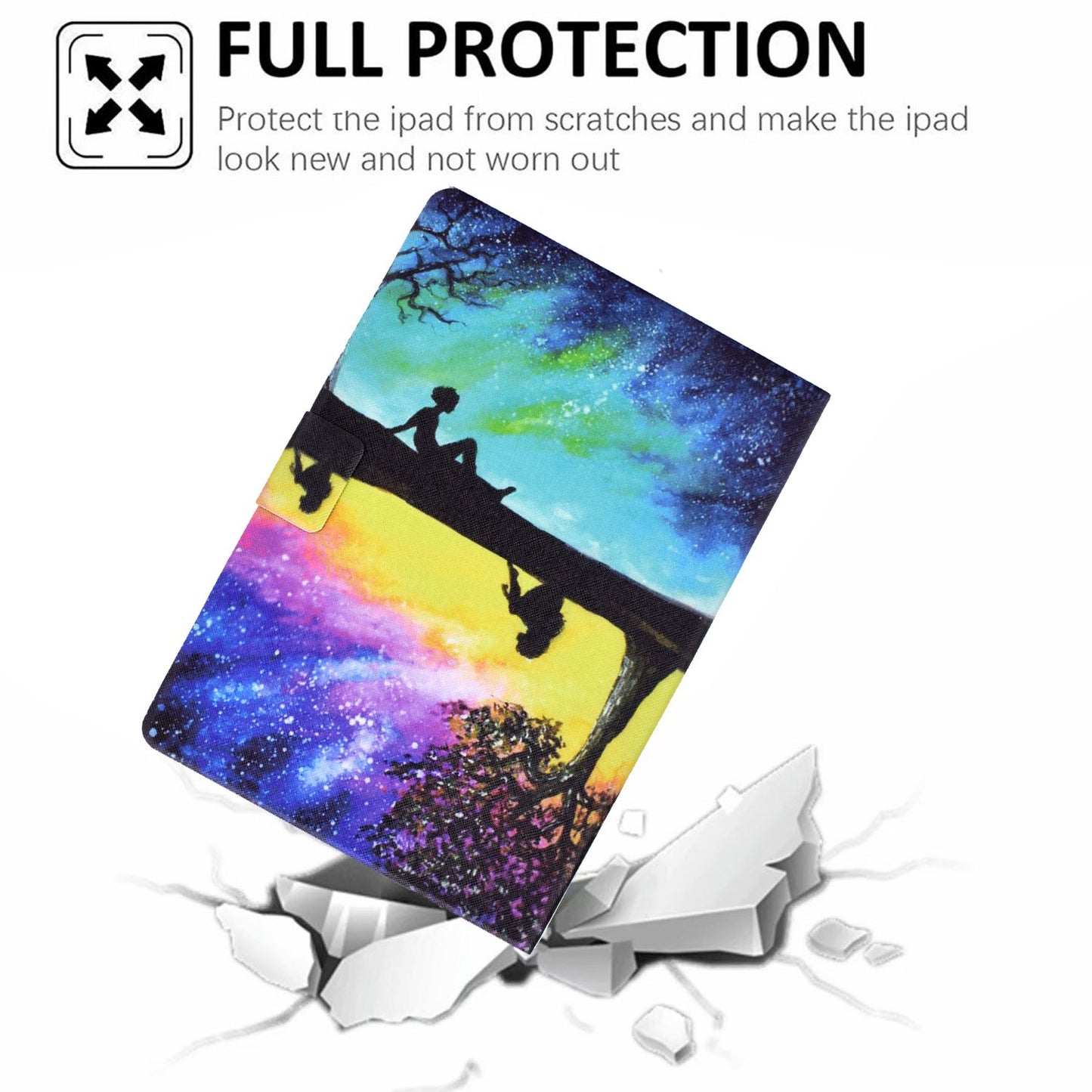 Pattern Printing Tablet Case for Lenovo Tab M10 Plus (Gen 3), Card Holder Stand PU Leather TPU Cover