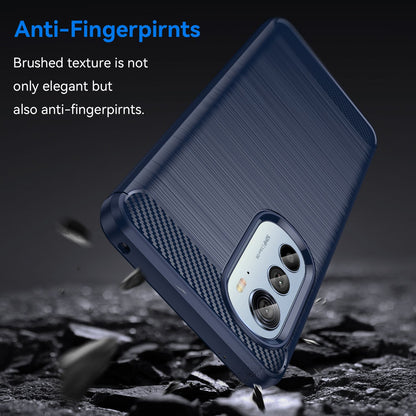 For Motorola Edge (2022) 5G Thickened Phone Case Brushed Carbon Fiber Texture Anti-scratch Back Cover