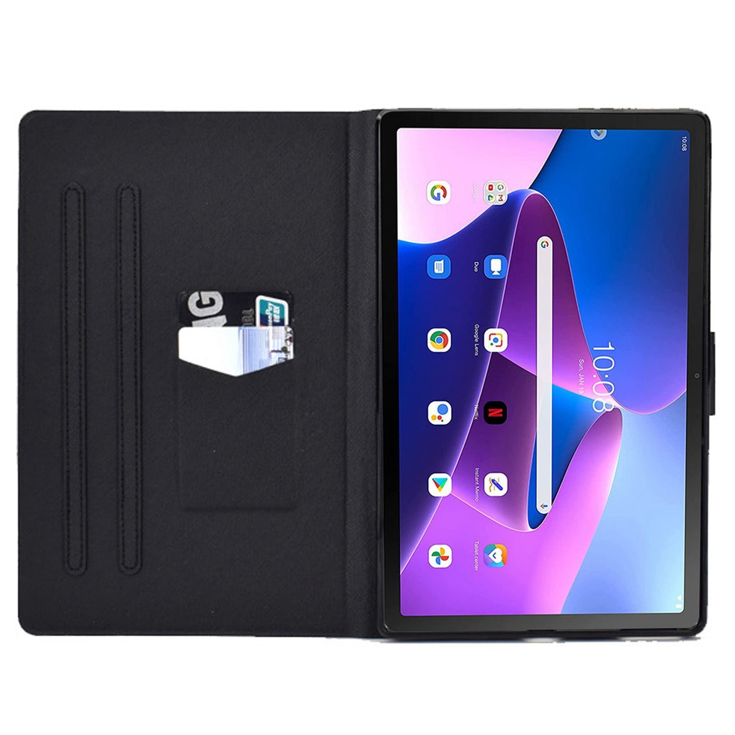 Pattern Printing Case for Lenovo Tab M10 Plus (Gen 3), Anti-wear Anti-shock Stand Card Slots Leather Protective Cover