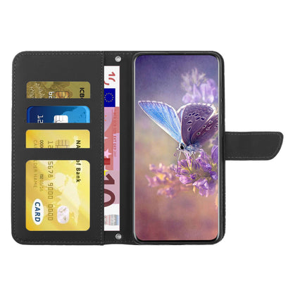 For Xiaomi Poco C40 4G Butterfly Flowers Imprinting Phone Case Anti-shock Skin Touch PU Leather Stand Wallet Shell with Strap