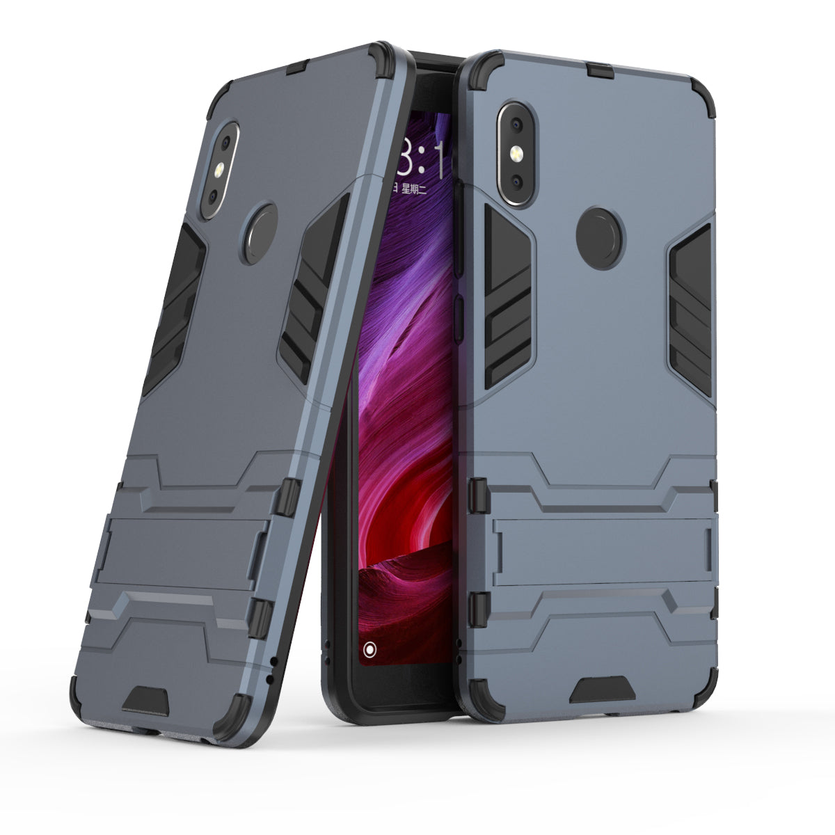 Shockproof PC + TPU Hybrid Kickstand Phone Case for Xiaomi Redmi Note 5 Pro (Dual Camera) / Redmi Note 5 (China)