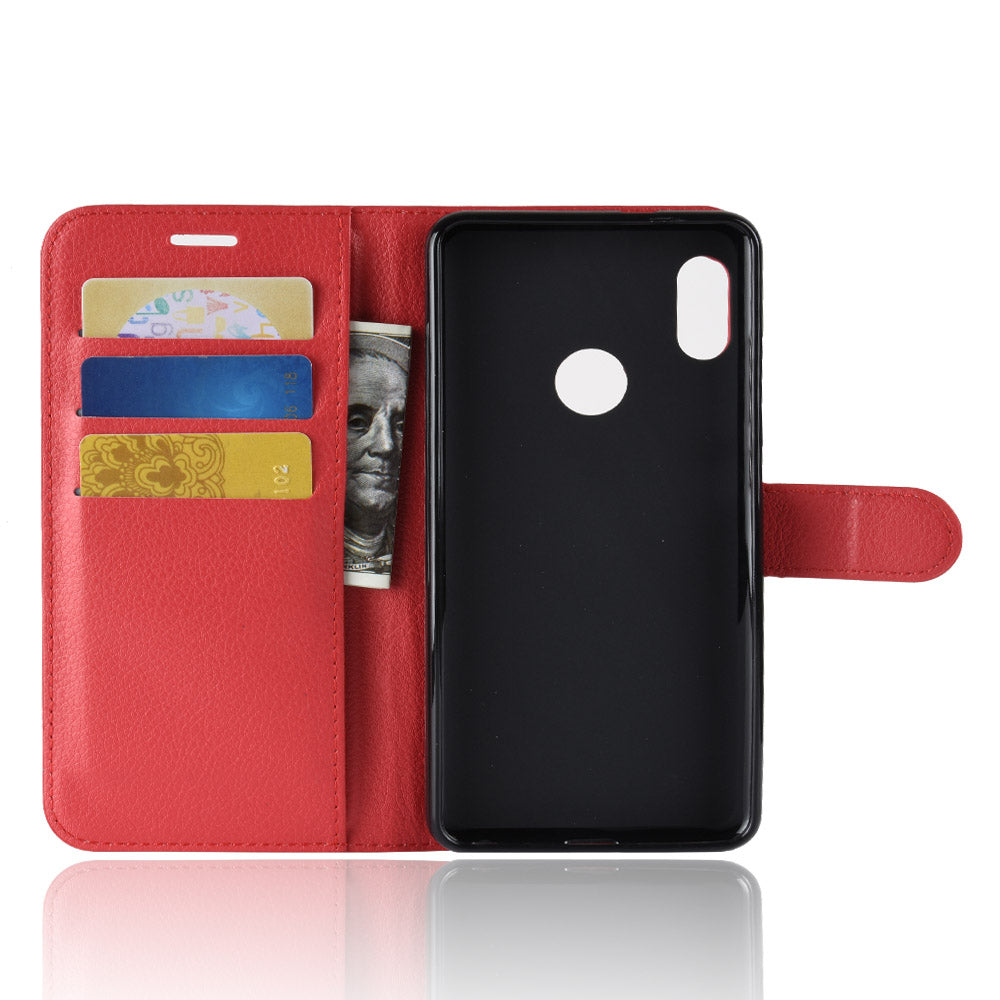 Litchi Skin Cell Phone Leather Wallet Case for Xiaomi Redmi Note 5 Pro (Dual Camera) / Redmi Note 5 (China)