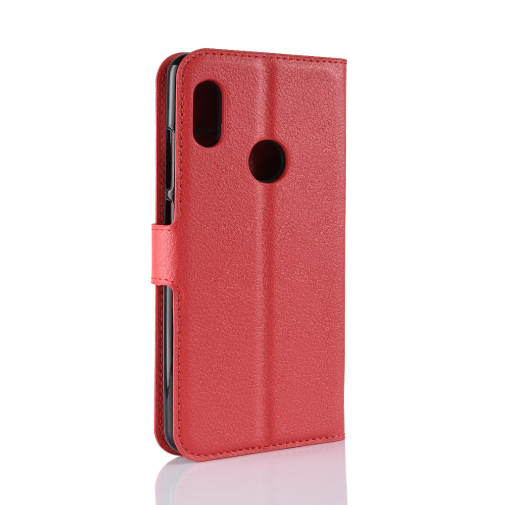 Litchi Skin Cell Phone Leather Wallet Case for Xiaomi Redmi Note 5 Pro (Dual Camera) / Redmi Note 5 (China)