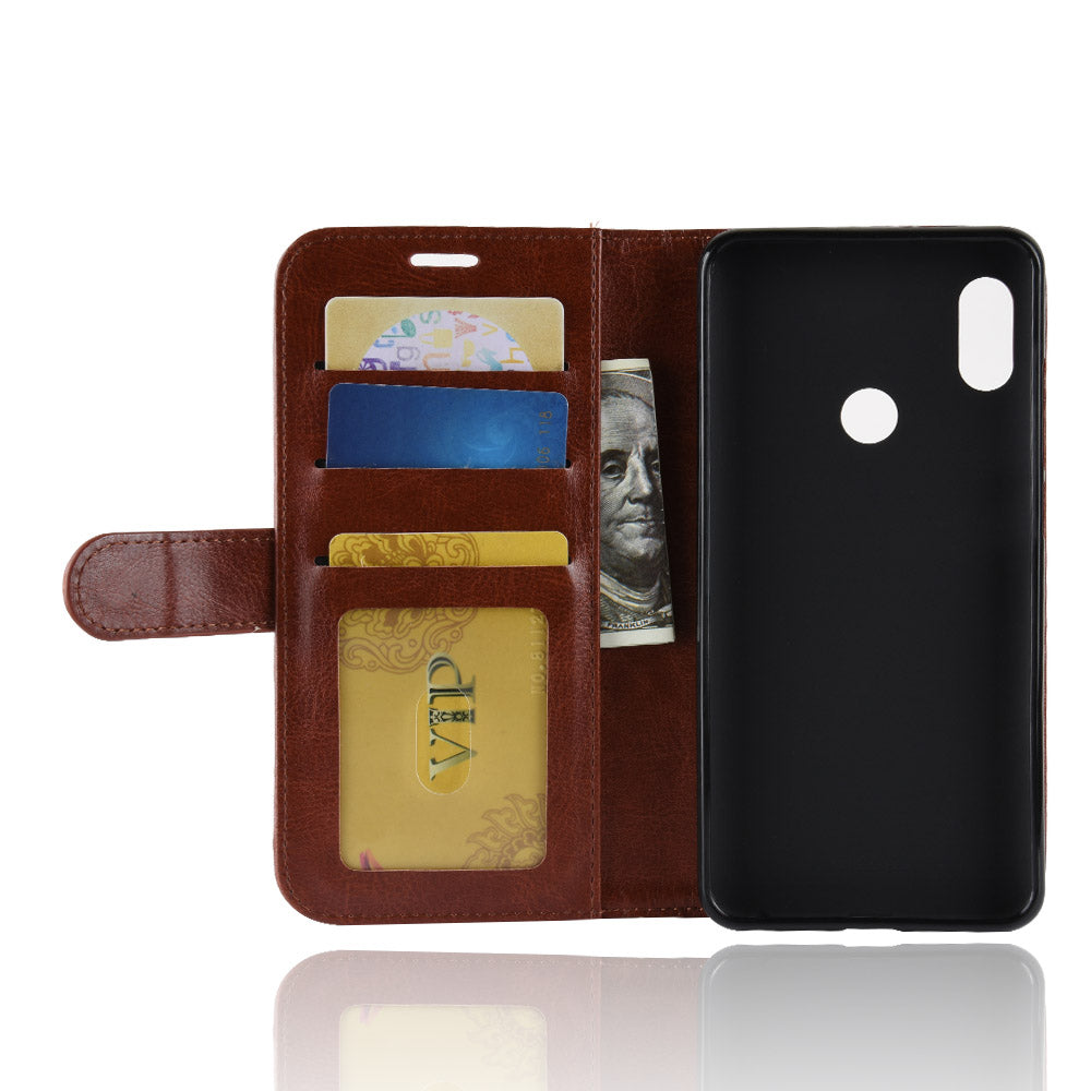 Crazy Horse Grain Wallet Stand Leather Casing for Xiaomi Redmi Note 5 Pro (Dual Camera) / Redmi Note 5 (China)